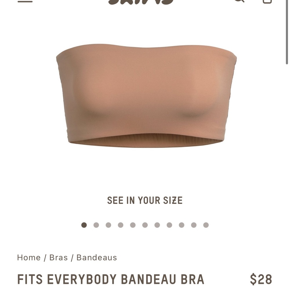 Skims Fits Everybody Bandeau bra, size M